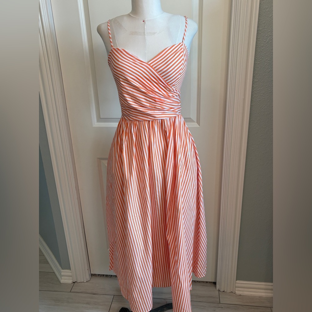 Flying Tomato M Orange Candy Stripe Sun Dress NWOT